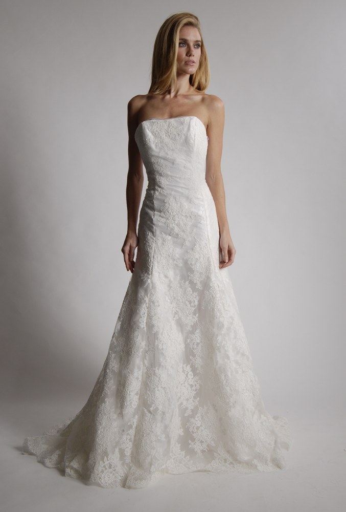 Alencon lace and silk in the Adele gown